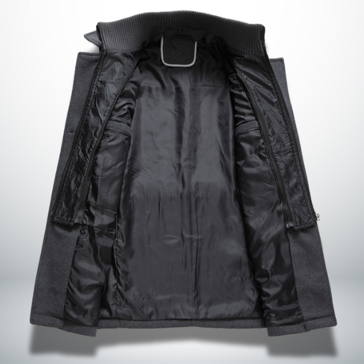 Lincoln coat interior lining and inner pocket detail