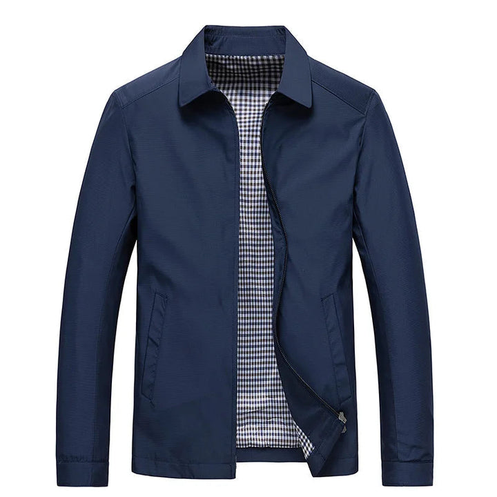 Rowan lightweight water-resistant jacket in navy, front view