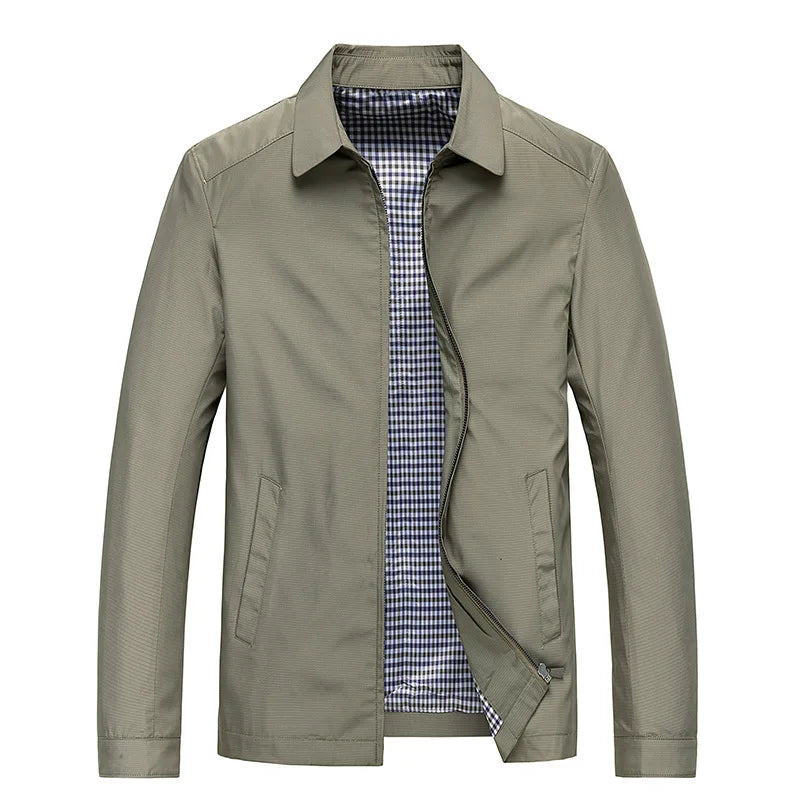 Rowan lightweight water-resistant jacket in olive green, front view