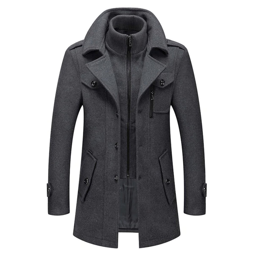 Sebastian slim-fit wool coat, front view open