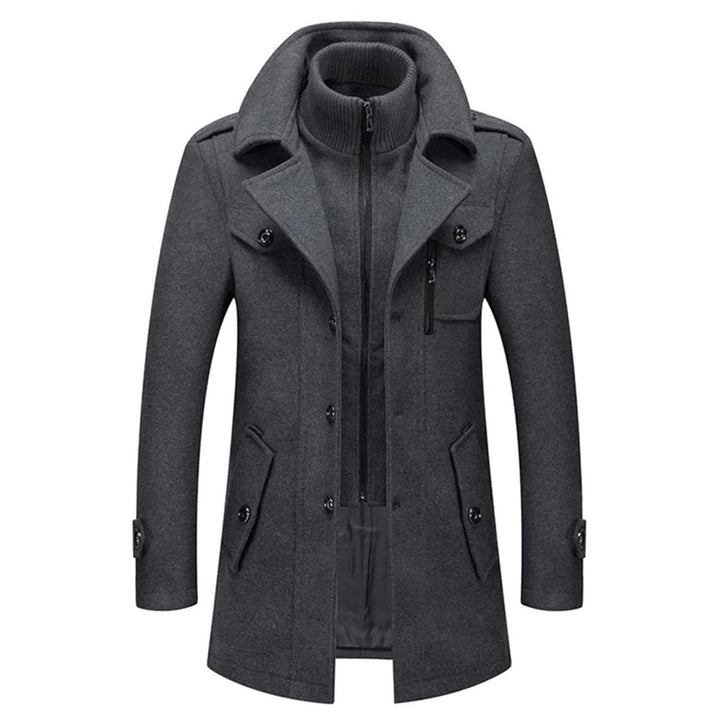 Sebastian slim-fit wool coat, front view open