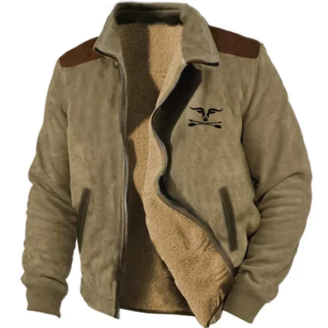 Weston solid fleece jacket with logo detail, front view