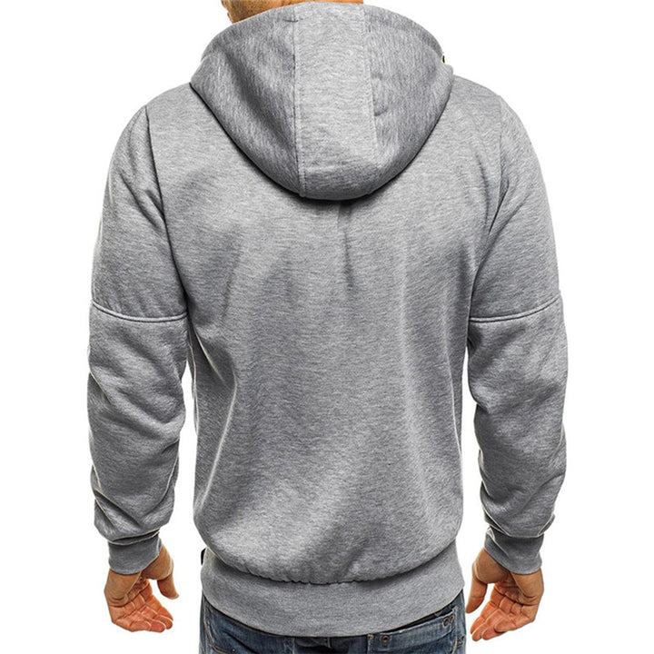 Weston light gray zip-up hoodie, back view